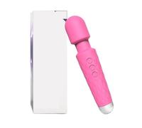 Massaggiatore corpo in silicone, 20 schemi, 8 intensità | Controllo manuale con memoria e ricarica USB; impermeabile per bagno o doccia.(Pink with box)