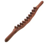 Massaggiatore Corporeo Portatile in Legno Perle Doppie | Recupero Post Allenamento, Impugnatura Ondulata Antiscivolo, Superficie Liscia e Bave per Office