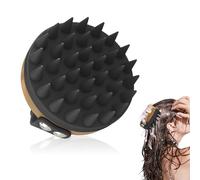 Massaggiatore Cuoio Capelluto, Silicone Spazzola Massaggio Cuoio Capelluto, Massaggiatore,Capelli Asciutti e Bagnati,Crescita Capelli, Circolazione, Trattamenti Capelli (Nero)