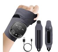 Massaggiatore da Polso EMS Wireless con 3 Livelli di Calore, 8 Modalità di Massaggio e 19 Intensità, Ricaricabile USB-C, Allevia Tendinite e Sindrome del Tunnel Carpale