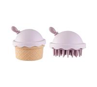 Massaggiatore del cuoio capelluto di crescita dei capelli di forma del gelato, spazzola dello shampoo con il coperchio e lo specchio per il rilassamento, esfoliante profondo e lenisce l'uso bagnato