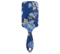 Massaggiatore delicato per capelli con gru a fiore blu giapponese Massaggio del cuoio capelluto progettato per la crescita dei capelli con manico ergonomico cepillo para definir rizos