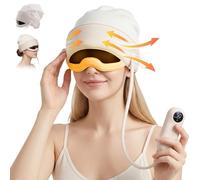 Massaggiatore elettrico 2 in 1 per testa e occhi, 6 zone, massaggio impastante, 6 livelli di calore, finestra visiva, wireless, portatile, rilassante, mal di testa, cura degli occhi, idea regalo per