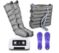 Massaggiatore elettrico a compressione ad aria, stivali per pressoterapia con fasce per braccia, gambe, vita e piedi, per drenaggio linfatico e circolazione (Machine+2 gambe)