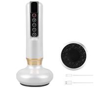 Massaggiatore elettrico anti cellulite a 12 marce, mini massaggiatore regolabile contro la cellulite con vibrazione e funzione di calore, massaggiatore per braccia, addome, gambe e glutei (bianco)