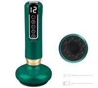 Massaggiatore elettrico anti-cellulite a 12 marce, mini massaggiatore regolabile contro la cellulite con vibrazione e funzione di calore, massaggiatore per braccia, addome, gambe e glutei (verde)