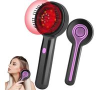 Massaggiatore Elettrico Cuoio Capelluto 2 in 1, Spazzola Massaggiante con Terapia Luce Rossa 360°, Pettine Elettrico 3 Livelli Intensità per Cura del Cuoio Capelluto (Nero)