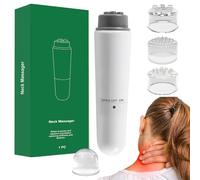 Massaggiatore elettrico, massaggiatore ricaricabile con 4 testine massaggianti, strumento per massaggio alle spalle, per donne, familiari, amici, casa, viaggi, tutti i giorni