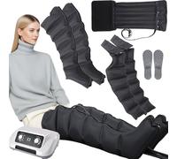 Massaggiatore elettrico per gambe con compressione dell'aria per circolazione e rilassamento, macchina per massaggio piedi e polpacci XXL, stivali a compressione a 10 intensità per uso domes