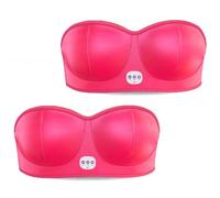 Massaggiatore Elettrico per Il Seno, Reggiseno Massaggiante per Aumentare Il Seno, Reggiseno Ricaricabile Tramite USB con Funzione di Riscaldamento Intelligente(Red)