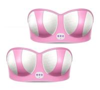 Massaggiatore Elettrico per Il Seno, Reggiseno Massaggiante per Aumentare Il Seno, Reggiseno Ricaricabile Tramite USB con Funzione di Riscaldamento Intelligente(Pink)