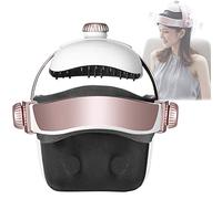 Massaggiatore Elettrico Per La Testa, Casco Massaggio Al Collo Con Calore,Impastamento,Compressione Dell'Aria, Massaggiatore Punti Di Agopuntura -Musica/Telecomando,Per Sollievo Dallo Stress,Pink
