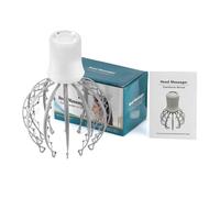 Massaggiatore elettrico per la testa del cuoio capelluto, massaggiatore portatile alimentato a batteria, tiragraffi per cuoio capelluto con 3 modalità e 84 contatti vibranti per rilassare lo stress