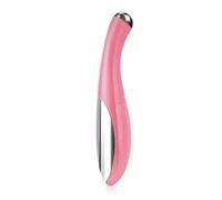 Massaggiatore elettrico per occhi, vibrazioni, rughe, anti-invecchiamento, per la rimozione di occhiaie, bellezza viso e occhi, penna rosa e bianca (rosa)