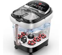 Massaggiatore elettrico per piedi con 6 rulli automatici, 3 velocità e temperatura costante per alleviare lo stress, ideale per uso domestico