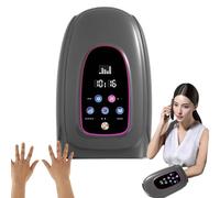 Massaggiatore elettrico senza fili con touch screen, con calore e compressione, allevia il dolore alle mani e al polso, 3 impostazioni di calore, per casa e ufficio (grigio, LCD)