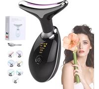 Massaggiatore facciale ondulato chic - dispositivo facciale a microcorrente, massaggiatore facciale multifunzionale a microcorrente, 10 in 1, anti rughe, per viso e collo, massaggiatore lifting (nero)