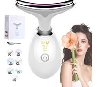 Massaggiatore facciale ondulato chic - dispositivo facciale a microcorrente, massaggiatore facciale multifunzionale a microcorrente, 10 in 1, anti rughe, per viso e collo, colore: bianco