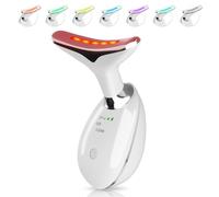 Massaggiatore facciale, terapia a luce rossa per viso con luce a 7 colori, dispositivo di bellezza con funzione di riscaldamento e vibrazione, massaggiatore viso 3 in 1 True Beauty Glow per una
