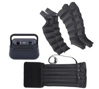 Massaggiatore For Gambe A Compressione D'aria Con 6 Camere D'aria - Stivali A Compressione Elettrica For Drenaggio Linfatico, Pressione Regolabile For Cosce, Polpacci(Black,2 Legs+2 Arms+1 Waist)