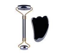 Massaggiatore for pietre naturali Rullo for massaggio facciale Set di raschietti Guasha Eye Face Neck Thin Lift Relax Strumenti dimagranti, Set B Senza scatola decorazione della stanza (Color : Set B