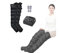 Massaggiatore Gambe, Pressoterapia Linfodrenaggio, Lipedema Gambe, 6 Camere d'Aria Pressoterapia Linfodrenaggio, Migliora la Circolazione Sanguigna (Black, Two Legs)