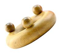 Massaggiatore in Legno di Sandalo a Tre Sfere per Piedi e Punti | Pressione Profonda, Bordi Lisci e Forma Arrotondata, Uso Oli per Momenti di Relax in Ufficio, Colore Kaki
