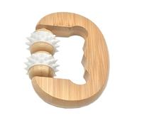 Massaggiatore in Legno Gomma Doppia Sfera a Rullo Manuale | 1 Pezzo, Impugnatura Ergonomica, Design Versatile per Uso Multifunzionale, Tipo Roller