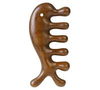 Massaggiatore in legno per cuoio capelluto e pettine a denti larghi, strumento per digitopressione in legno di sandalo, per la cura dei capelli e del cuoio capelluto, strumento portatile per massaggio