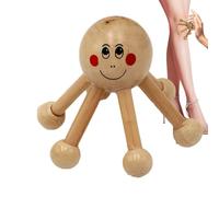Massaggiatore in legno per cuoio capelluto, facile da trasportare, a forma di , 6 gambe, massaggiatore portatile per vita e gambe, 11 x 11 x 9 cm, regalo caldo per il cuore, strumento di