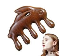 Massaggiatore in Legno per Cuoio Capelluto Strumento a Denti Larghi per | Stimola La Crescita Dei Capelli Con Di Coniglio Mani Gambe Spalle Viaggio Uomini Donne Casa Ufficio