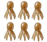 Massaggiatore In Pelle Capelosa Con Testa Di Polpo, 6 Pezzi, Raschietto A 8 Tentacoli, Strumenti Di Massaggio Guas Sha | Per Il Rilassamento Della Testa E Del Corpo, La Crescita Dei Capelli