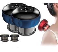 Massaggiatore intelligente per terapia di coppettazione, set elettrico per terapia di coppettazione, 5 in 1, regolabile, 12 livelli, massaggiatore elettrico Gua Sha, ricaricabile, migliora la