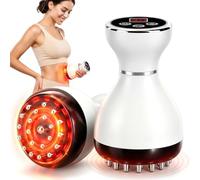 Massaggiatore Linfatico Elettrico 4 in 1, Massaggiatore Anticellulite con 30 Livelli EMS, Luce Rossa, Calore e Vibrazione, per Addome, Vita, Schiena, Braccia