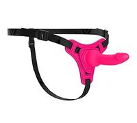 Massaggiatore morbido realistico del silicone delle cinghie di piacere per la coppia,Pink