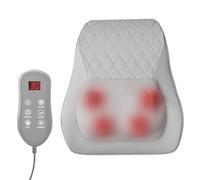Massaggiatore per collo con calore, massaggiatore per schiena Shiatsu con testine 3D, tre modelli et velocità, cuscino massaggiante per spalle, schiena, gambe, per uomini e donne (grigio)