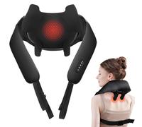 Massaggiatore per collo con calore, massaggiatore Shiatsu senza fili per collo e schiena, per alleviare il dolore ai tessuti profondi, ricaricabile, 6D, senza spazzole, per massaggio alle spalle, per