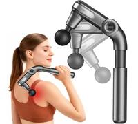 Massaggiatore per collo e schiena per alleviare il dolore ai tessuti profondi, pistola per massaggio a percussione portatile, 5 velocità e 4 testine massaggianti, regalo perfetto per donne, padri