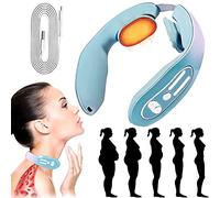 Massaggiatore per collo, massaggiatore elettrico per collo, massaggiatore per collo a scatto in 12 modalità per alleviare il dolore al collo, massaggiatore per collo a impulsi senza fili