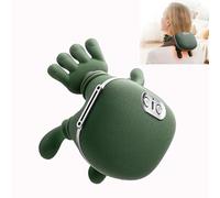 Massaggiatore per collo, massaggiatore riscaldato, massaggiatores portatile Shiatsu per collo e schiena, design simulato della mano umana, sollievo dolore multimodale rilassamento,Green-One Size