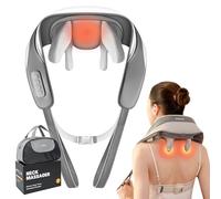 Massaggiatore per collo per alleviare il dolore ai tessuti profondi, massaggiatore Shiatsu per collo e schiena con calore, cuscino elettrico per massaggio per spalle, gambe, corpo, sollievo dal dolore