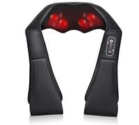 Massaggiatore per Collo Schiena e Spalle Shiatsu con 8 Testine a 3 Velocità - Con Sistema Riscaldante per un Confort Ottimale - Cuscino Massaggiante Cervicale