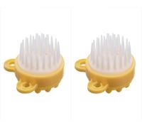 Massaggiatore per cuoio capelluto a 2 teste, in silicone, per migliorare la circolazione sanguigna, esfoliante per cuoio capelluto, spazzola per la crescita dei capelli per capelli lunghi (7,5 x 7,5 x