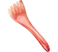 Massaggiatore per cuoio capelluto color ambra, pettine manuale 4 in 1 per la terapia di testa, collo, occhi, naso e tutto il corpo, strumento Gua Sha in resina, design con artigli di corna di cervo