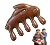 Massaggiatore per cuoio capelluto in legno, portatile, a denti larghi, pettine per massaggio dei capelli, stimolatore del cuoio capelluto, per stimolare il rilassamento di viso, collo, mani, spalle