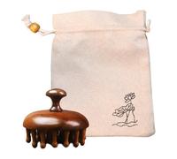 Massaggiatore Per Cuoio Capelluto In Legno - Spazzola Per Capelli Multifunzionale In Legno Di Sandalo | 8 X 6,5 Cm + 100 G Di Ļegno Massiccio Profumato | Pettine Ṕer Massaggio Corpo A Denti