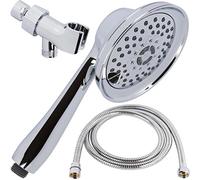 Massaggiatore per doccia ad alta pressione - Massaggio & Nebbia Kit soffione doccia tenuto in mano - Testa rimovibile con tubo e supporto - Spray massaggiante regolabile a pioggia, 1,8 GPM, certificato Chrome & California