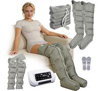 Massaggiatore per drenaggio linfatico, 6 programmi, massaggiatore per gambe, regolabile individualmente, telecomando, migliora la circolazione sanguigna, rigenerazione muscolare (grigio, XL, 2