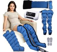Massaggiatore per drenaggio linfatico, 6 programmi, massaggiatore per gambe, regolabile individualmente, telecomando, migliora la circolazione sanguigna, rigenerazione muscolare (blu, XL 2 leggings