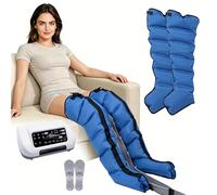 Massaggiatore per drenaggio linfatico, 6 programmi, massaggiatore per gambe, regolabile individualmente, telecomando, migliora la circolazione sanguigna, rigenerazione muscolare (blu, XL 2 leggings)
